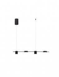 Nowoczesna lampa wisząca listwa 4 tuby LED minimalistyczna aluminiowa czarna możliwość ściemniania ORELVIO LE45434 Luces Exclusivas