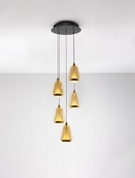 Nowoczesna lampa wisząca LED owalna złoty szklany klosz uniwersalna klasyczna możliwość ściemniania Luces Exclusivas