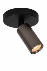 Nowoczesny plafon lampa sufitowa czarno-brązowa regulowana tuba uniwersalna minimalistyczna aluminiowa RITMO 09942/01/97 Lucide