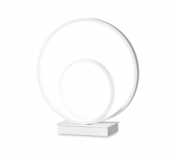 Lampka stołowa nocna biała okręgi designerska nowoczesna dekoracyjna na komodę Oz tl on-off 2700k 342467 Ideal Lux