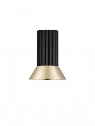 Klasyczna lampa sufitowa plafon aluminiowa czarna tuba złoty dekor ozdobne wgłębienia uniwersalna możliwość ściemniania MARENZO LE45601 Luces Exclusivas