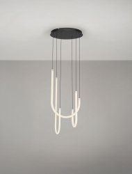 Lampa wisząca LED czarna geometryczny zwis designerska nowoczesna ściemnialna Luces Exclusivas