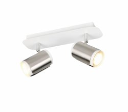 Nowoczesny plafon lampa sufitowa podwójna srebrna regulowane tuby uniwersalna minimalistyczna metalowa GILLAN 814500207 Trio