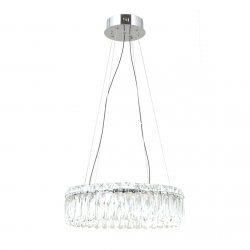 Kryształowa chromowana okrągła lampa wisząca żyrandol Nosta Italux PND-34364-3-CH-CL glamour salonowa  