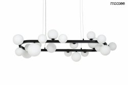 Czarna lampa wisząca owalna mleczne klosze ALURE OVAL 120 MSE1501100606/MILK Moosee