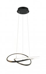 Minimalistyczna lampa wisząca LED czarna podwójny zawinięty okrąg geometryczna uniwersalna MANSA R33111132 Rl