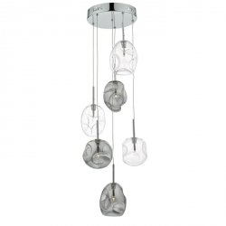 Lampa Wisząca Minimalistyczna Szklane Klosze Chrom QUINN QUI6410 DAR LIGHTING