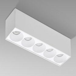 Prostokątna lampa sufitowa biała Azzardo TETRIX 5 8W CCT WH AZ 6279 nowoczesy biały plafon  LED