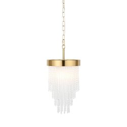 Lampa wisząca szklane pręciki glamour mosiężna okrągła designerska nowoczesna Anistoria 115345 ENDON
