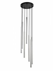 Srebrna lampa wisząca sopel lux VII Sigma 40734 lampa nad stół nad wyspę srebrne rurki 