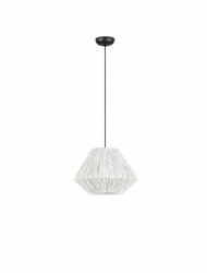 Lampa wisząca tkaninowa biała boho rustykalna designerska industrialna Luces Exclusivas