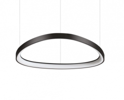Designerska czarna lampa wisząca LED okrągła ring nowoczesna dekoracyjna Gemini sp d061 on-off 2700k 341569 Ideal Lux 