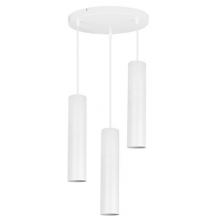 Lampa wisząca potrójna białe gładkie tuby 40cm minimalistyczna LUCAS AZ6159 + 3 x AZ6122 Azzardo