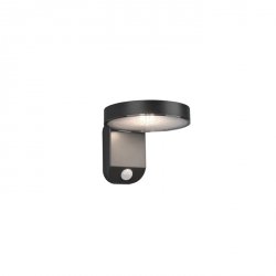 Minimalistyczny Antracytowy Kinkiet Ogrodowy Solarny LED Z Czuinikiem Ruchu POSADAS R22251142 RL