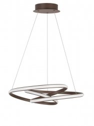 Okrągła lampa wisząca Ibiza Coffee LE41654 salonowa nad stół brązowa LED 43W