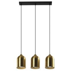 Prosta elegancka lampa wisząca czarno złota metalowa loftowa minimalistyczna NILO LP-0110/3L GD LIGHT PRESTIGE
