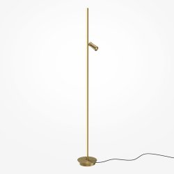 Lampa stojąca podłogowa minimalistyczna uniwersalna Ledowa aluminium mosiądz możliwość ściemniania Thin MAYTONI MOD395FL-L28BS3K
