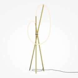  Lampa podłogowa designerska nowoczesna aluminium mosiądz LED możliwość ściemniania Crochet MAYTONI MOD369FL-L36BS3K