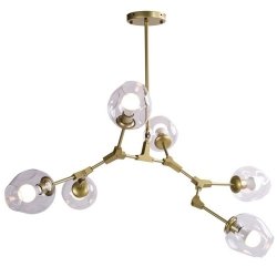 Lampa wisząca złoto transparentna 130cm szklane klosze nowoczesna minimalistyczna klasyczna dekoracyjna MODERN ORCHID-6 ST-1232-6 GOLD transparent Step Into Design