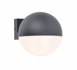 Lampa zewnętrzna kinkiet nowoczesna minimalistyczna kula szara aluminiowa LOOMA IP54 5138001118 LUTEC