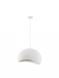 Nowoczesna biała lampa wisząca półokrągły klosz minimalistyczna uniwersalna skandynawska PALINZA LE45317 Luces Exclusivas