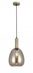 Złota nowoczesna lampa wisząca Gater Italux PND-23541-1-GD-CH nad stół do jadalni