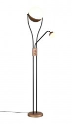 Nowoczesna dekoracyjna lampa podłogowa LED dwie kule brązowa metalowa designerska uniwersalna ściemnialna CHRIS 478310265 TRIO
