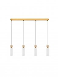  Nowoczesna złota lampa wisząca 4 źródła światła podłużny szklany klosz ozdobna kula minimalistyczny designerski możliwość ściemniania CORVIZO LE45275 Luces Exclusivas
