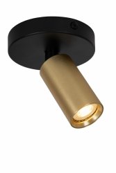 Nowoczesny plafon lampa sufitowa czarno-złota regulowana tuba uniwersalna minimalistyczna aluminiowa RITMO 09942/01/02 Lucide