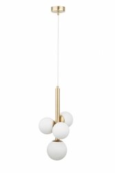Lampa wisząca Perla Lux 4 zwis Sigma 40780 złoty szczotkowany/ biały