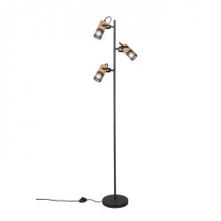 Lampa Podłogowa Minimalistyczna Czarno Brązowa Vintage TOSH 404300332 TRIO