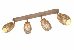 Nowoczesny plafon lampa sufitowa 4-płomienna brązowa regulowane tuby klasyczna w stylu orientalnym metalowa drewniany dekor BIDAR R81574065 Rl