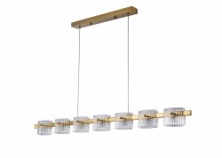 Lampa wisząca listwa LED szklane klosze designerska BACCIO LED złota 120 cm ST-DL8520 Step Into Design salonowa nad stół