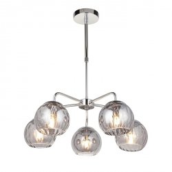 Lampa Sufitowa Chrom Metalowa Pięcioramienna Szklane Klosze LED DIMPLE 97972 ENDON