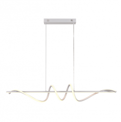 Dekoracyjna biała lampa wisząca LED CCT nowczesna falista linia nad stół wyspę BASTELO PND-24154-WH Italux 