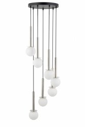 Lampa wisząca szklane kule srebrna Daisy 7 Sigma 40766