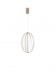 Lampa Wisząca LED 46W Ściemnialna CCT Brązowa owalna Luces Exclusivas