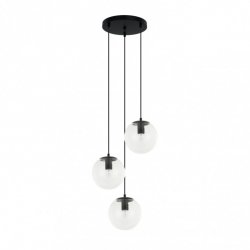 Czarna Minimalistyczna Lampa Wisząca Szklane Klosze SARPO PND-58867-3S-BK ITALUX
