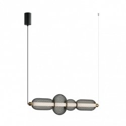 Dekoracyjna Lampa Wisząca LED w Stylu Loft Czarna Siateczka MARCO PND-84283-4-BK ITALUX
