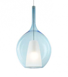 Szklana niebieska lampa wisząca nowoczesna designerska salonowa dekoracyjna Kalique sp1-2 d28 359694 Ideal Lux 
