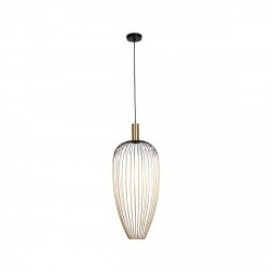 Lampa wisząca Aurelie Lucide 21442/01/10 Nowoczesna lampa pojedyncza Czarno-Złota 1xGU10