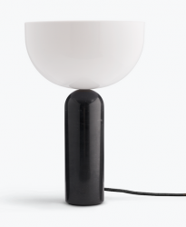 Lampka stołowa nocna półokrągła czarny marmur nowoczesna designerska dekoracyjna na komodę 45cm Kizu 20411 New Works