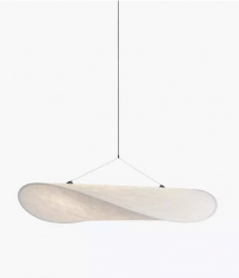 Lampa wisząca owalna materiałowa biała 120cm minimalistyczna klasyczna uniwersalna TENSE 21220 New Works