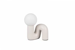Lampka stołowa nocna szara ceramiczna designerska dekoracyjna na komodę QUINN R56821076 RL