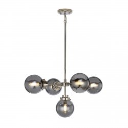 Żyrandol Kula 5 źródeł światła polerowany nikiel nowoczesna szklana KULA5 ELSTEAD LIGHTING 