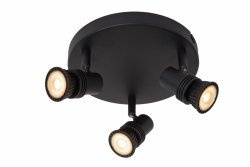 Nowoczesny plafon lampa sufitowa potrójna czarna regulowana na wysięgniku uniwersalna minimalistyczna metalowa KIANTI 53901/13/30 Lucide