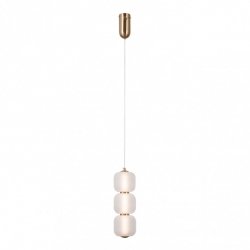 Nowoczesna Dekoracyjna Lampa Wisząca LED W Kolorze Złotym GANTI PND-34362-3V-HBR-OPAL ITALUX