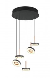 Lampa wisząca LED okrągła wielopunktowa designerska nowoczesna ściemnialna GUANO 334430565 Trio