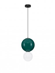 Minimalistyczna lampa wisząca LED szklany klosz kule zielona i biała uniwersalna nowoczesna JORELIA LE45249 Luces Exclusivas