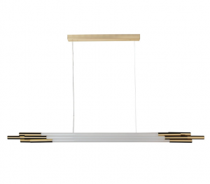 Lampa wisząca złota podłużna 160cm z dekoracyjnych rurek szklana designerska nowoczesna ORG Horizontal ORG P H 1600 DCW Editions 